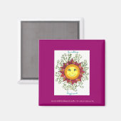 Sonnenschein Daydreams - 2" q. Magnet (Fuschia) (Vorderseite/Rückseite)