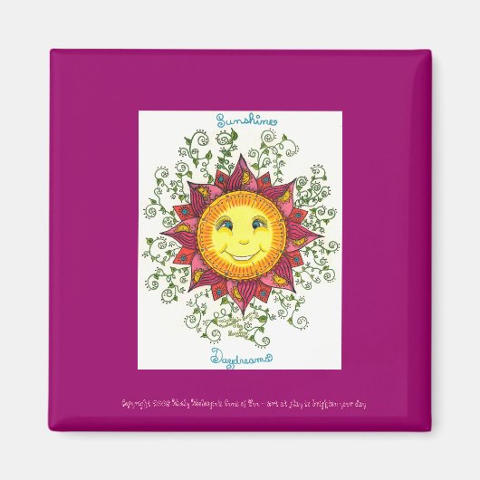 Sonnenschein Daydreams - 2" q. Magnet (Fuschia) (Vorne)