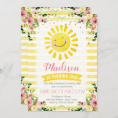 Sonnenschein Einladung zum ersten Geburtstag, Sonn (Vorne/Hinten)