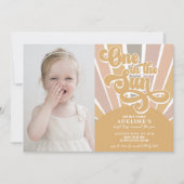 Sonnenschein eins in der Sonne Erster Geburtstag B Einladung (Vorderseite)