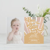 Sonnenschein eins in der Sonne Erster Geburtstag B Einladung (Stehend Vorderseite)