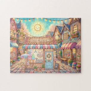 Sonnenschein-Eiscreme-Dorf-Candy-Straße-Buchladen Puzzle