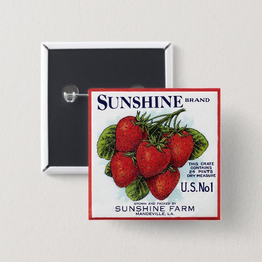 Sonnenschein Erdbeeren Button (Vorne & Hinten)