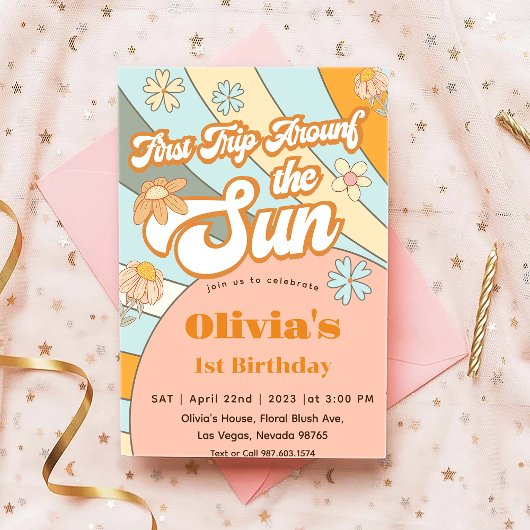 Sonnenschein erste Reise rund um den Sonnentag Einladung