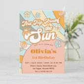 Sonnenschein erste Reise rund um den Sonnentag Einladung (Stehend Vorderseite)