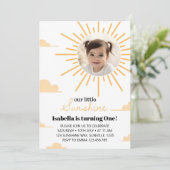 Sonnenschein Erste Reise rund um die Sonne Geburts Einladung (Stehend Vorderseite)