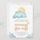 Sonnenschein erste Reise um die Sonne Boho Geburts Einladung (Vorderseite)