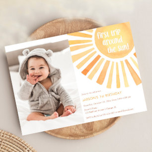 Sonnenschein erste Reise um Sun geschlechtsneutral Einladung