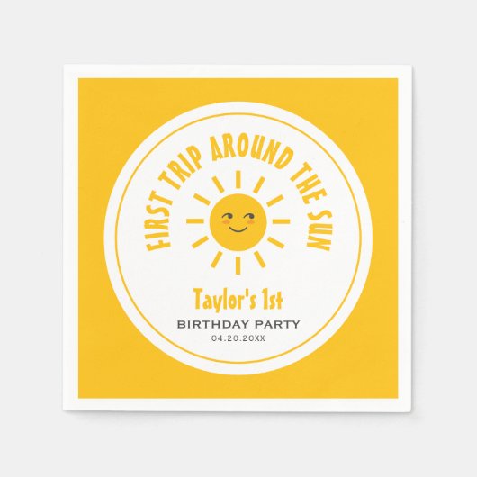 Sonnenschein Erster Ausflug rund um die Sonne 1. G Serviette (Vorderseite)