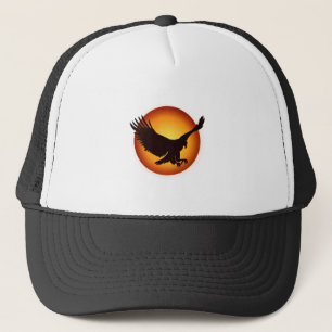Sonnenschein-Falken-Silhouette - Hintergrundfarbe Truckerkappe