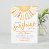 Sonnenschein farbenfrohe Sonnendusche Einladung (Stehend Vorderseite)