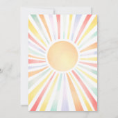 Sonnenschein farbenfrohe Sonnendusche Einladung (Rückseite)