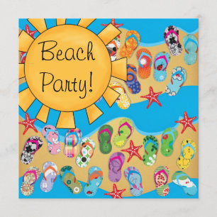 Sonnenschein Flip Flops Strandparty Einladung