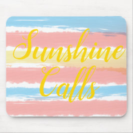 Sonnenschein fordert rosa Gelbe Streifen Aquarell Mousepad