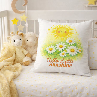 Sonnenschein-Gänseblümchen-Aquarell-Baby-Shower-Ku Kissen