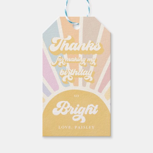 Sonnenschein Geburtstag Boho 1. Reise um die Sonne Geschenkanhänger (Vorderseite)