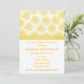 Sonnenschein-Geburtstags-Einladung Einladung (Stehend Vorderseite)