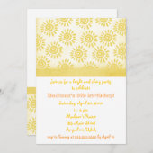 Sonnenschein-Geburtstags-Einladung Einladung (Vorne/Hinten)