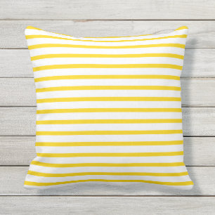 Sonnenschein-gelber Sommer Stripes Kissen im Für Draußen