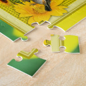 Sonnenschein-gelber Sonnenblume-Foto-Rahmen Puzzle (Seite)