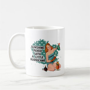 Sonnenschein gemischt mit Hurrikan Retro Hausfrau Kaffeetasse