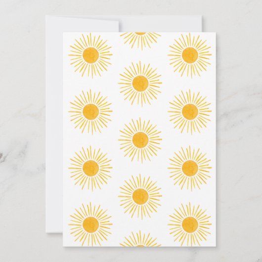 Sonnenschein Gender-Neutral Baby Dusche Einladung (Rückseite)