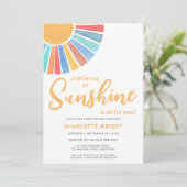 Sonnenschein Gender-Neutral Baby Dusche Einladung (Stehend Vorderseite)