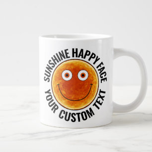 Sonnenschein Glückliches Gesicht GROßER Text Indiv Jumbo-Tasse