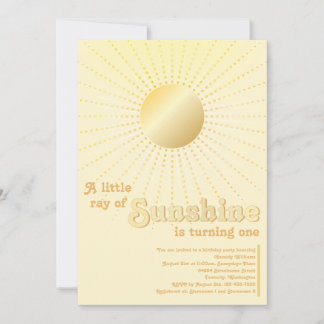 Sonnenschein Gold Sonne Erster Geburtstag Einladung