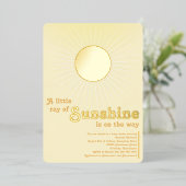 Sonnenschein Gold Sun Baby Duschfolie Einladung (Stehend vorne)