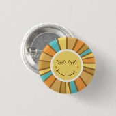 Sonnenschein Groovy Retro Boho Hippie Rund um die Button (Vorne & Hinten)