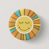 Sonnenschein Groovy Retro Boho Hippie Rund um die  Button (Vorderseite)