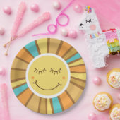 Sonnenschein Groovy Retro Boho Hippie Rund um die  Pappteller (Party)