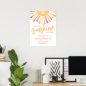 Sonnenschein Hellrosa Babydusche Begrüßungszeichen Poster (Heimbüro)