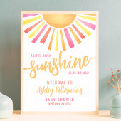 Sonnenschein Hellrosa Babydusche Begrüßungszeichen Poster