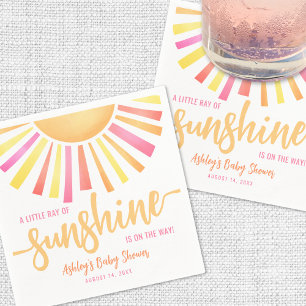 Sonnenschein Hellrosa Babyparty Serviette