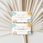 Sonnenschein hier kommt das Sonnenwölkchen. Begleitkarte<br><div class="desc">Elegante Kalligraphie-Windenkarte mit Sonnenschein,  Wolken und Aquarellbogendesign.</div>