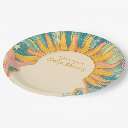 Sonnenschein hier kommt die Son Baby Dusche Pappteller (Schrägansicht)