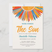 Sonnenschein hier kommt die Son Boy Baby Dusche Einladung (Vorderseite)