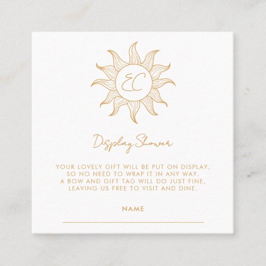 Sonnenschein hier kommt die Sonnendusche Quadratische Visitenkarte (Vorderseite)