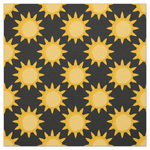 Sonnenschein-Illustration auf schwarzem Musterdesi Stoff