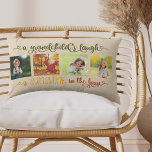 Sonnenschein im Haus Grandchild Zitat 4 Foto Lendenkissen<br><div class="desc">Erstellen Sie Ihr eigenes Foto-Kissen mit 4 Ihrer Lieblings-Fotos. Im Design steht das Zitat "Das Lachen eines Enkels ist das Sonnenschein im Haus". Es ist in verzierter Kalligrafie mit Lieben und einer farbenfrohen Farbpalette von olivgrün durch sonnige Gelb und verbrannte Orange geschrieben. Die Fotovorlage ist für Sie bereit, Ihre Bilder...</div>