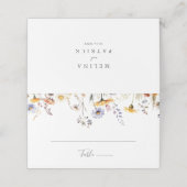 Sonnenschein im Herbst Elegante Wildblume Hochzeit Platzkarte (Außenseite Aufgefaltet)