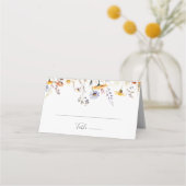 Sonnenschein im Herbst Elegante Wildblume Hochzeit Platzkarte (Vorderseite)