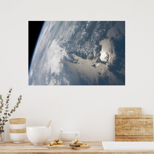 Sonnenschein im Wasser der Erde. Poster (Küche)