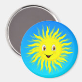 Sonnenschein in blauem Himmel Magnet (Vorderseite/Rückseite)