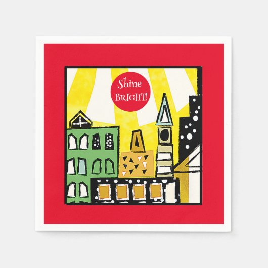 SONNENSCHEIN IN DER STADT SERVIETTE (Vorderseite)