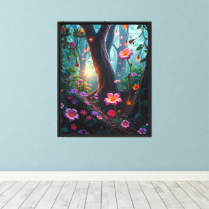 Sonnenschein in einem Whimsical Fairy Forest Leinwanddruck