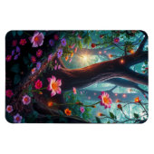 Sonnenschein in einem Whimsical Fairy Forest Magnet (Horizontal)