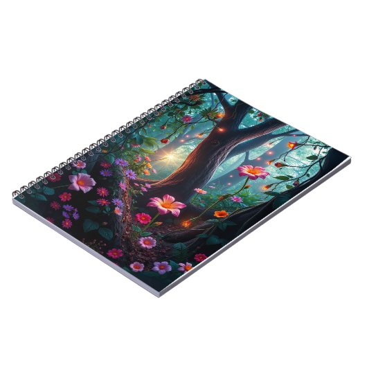 Sonnenschein in einem Whimsical Fairy Forest Notizblock (Linke Seite)